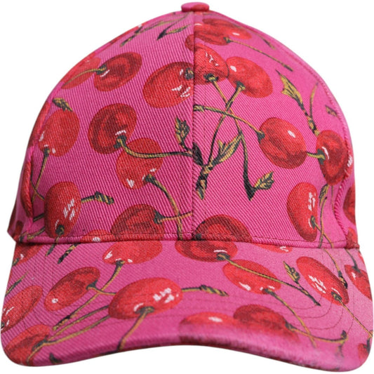 Dolce & Gabbana Pink Cherry Print Cotton Baseball Cap HAT9710-58