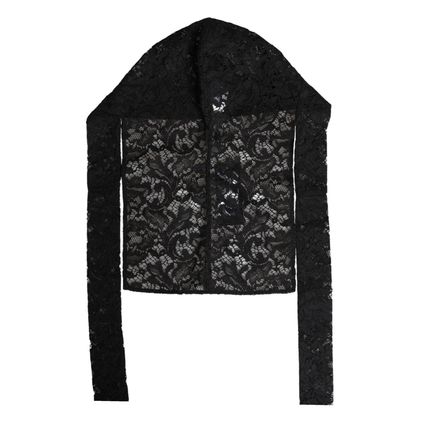 Dolce & Gabbana Black Floral Lace Whole Head Wrap Hat