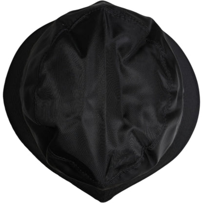 Dolce & Gabbana Black Cotton Wide Brim Bucket Hat
