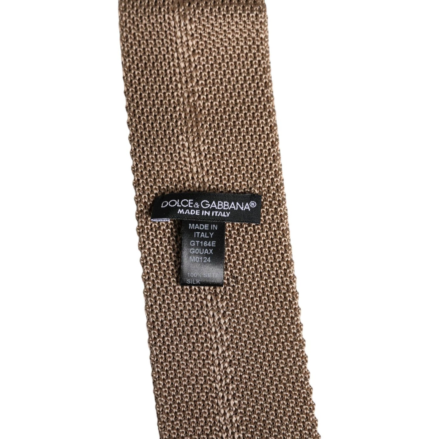 Dolce & Gabbana Brown Silk Adjustable Necktie Tie