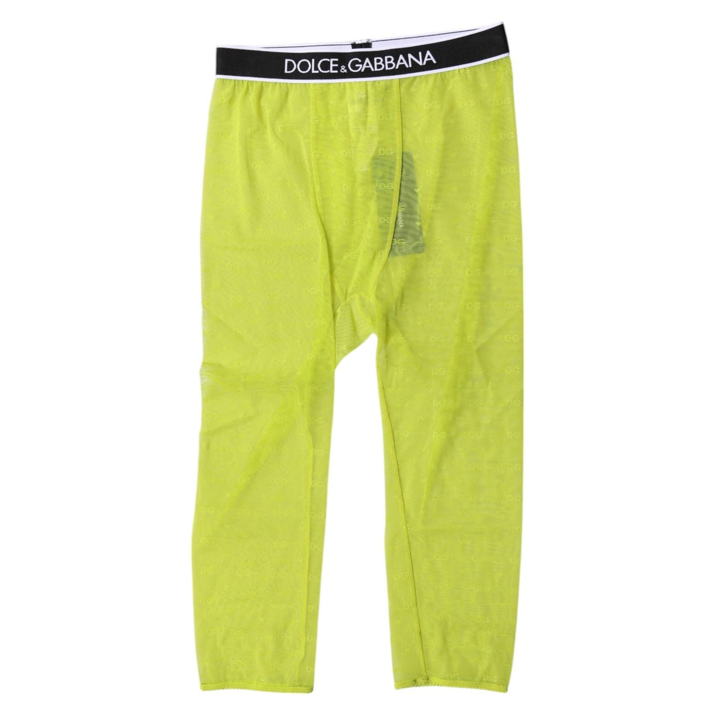 Dolce & Gabbana Green DG Logo Nylon Cropped Tights Underwear