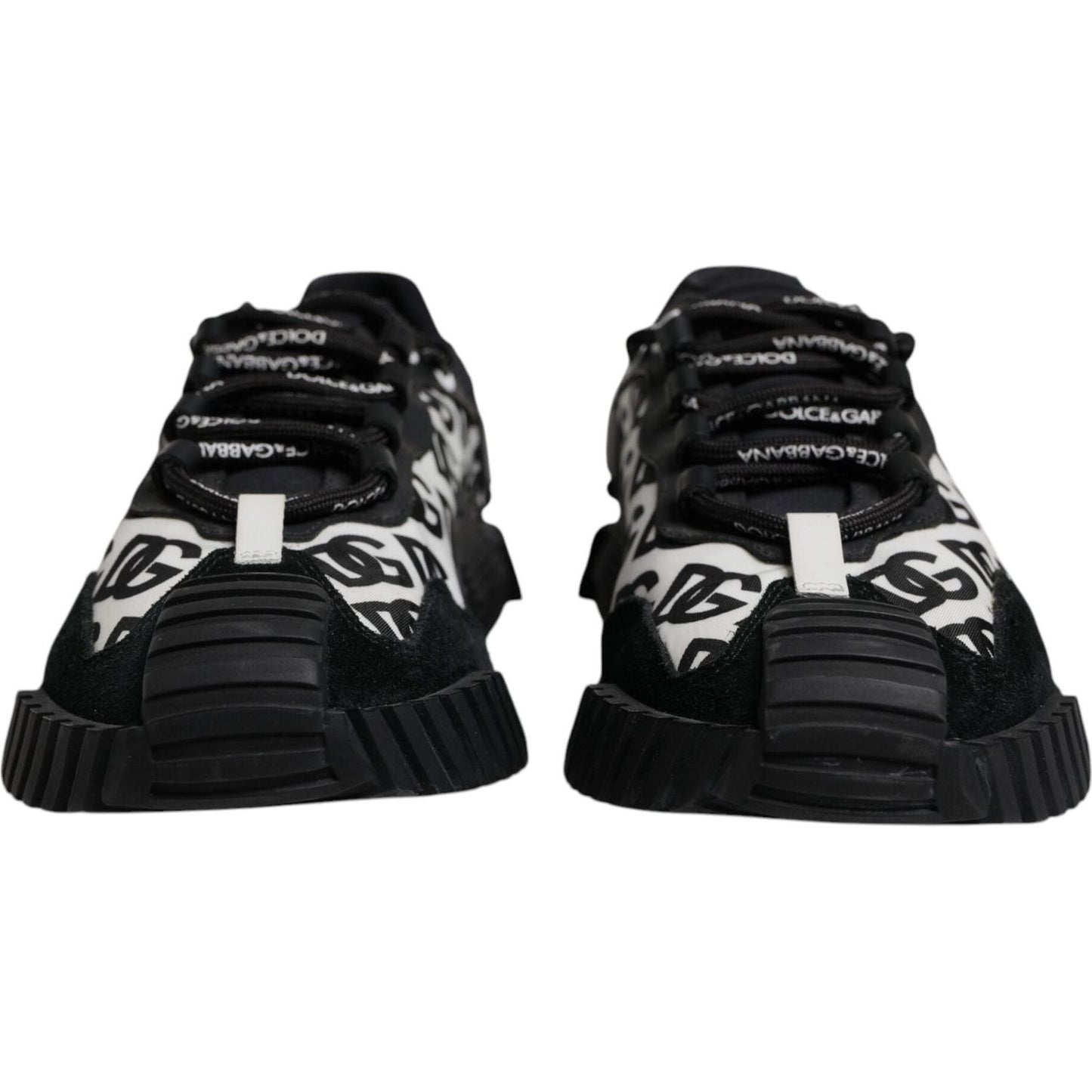 Dolce & Gabbana Black Logo Lace Up Low Top NS1 Sneakers Shoes