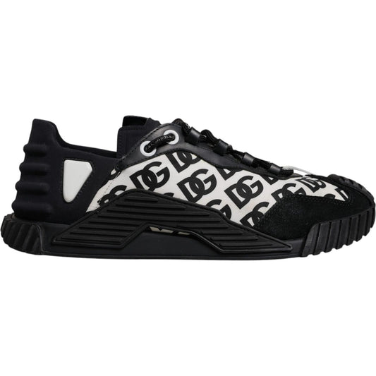 Dolce & Gabbana Black Logo Lace Up Low Top NS1 Sneakers Shoes