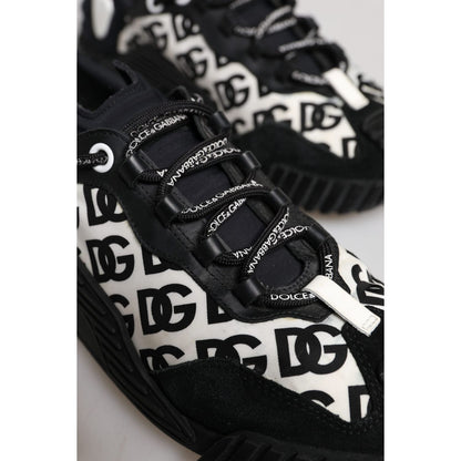 Dolce & Gabbana Black Logo Lace Up Low Top NS1 Sneakers Shoes