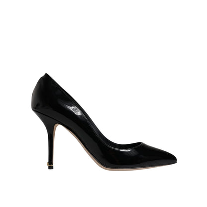 Dolce & Gabbana Black Patent Leather High Heels Pumps Shoes