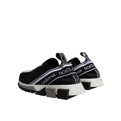 Dolce & Gabbana Black White Slip On Sorrento Sneakers Shoes