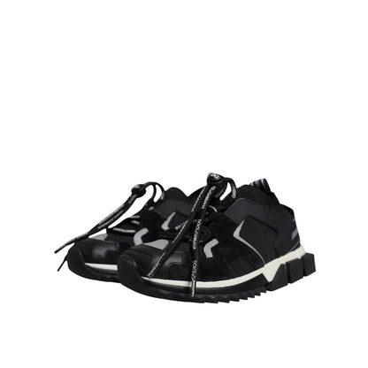 Dolce & Gabbana Black Mesh Sorrento Trekking Sneakers Shoes
