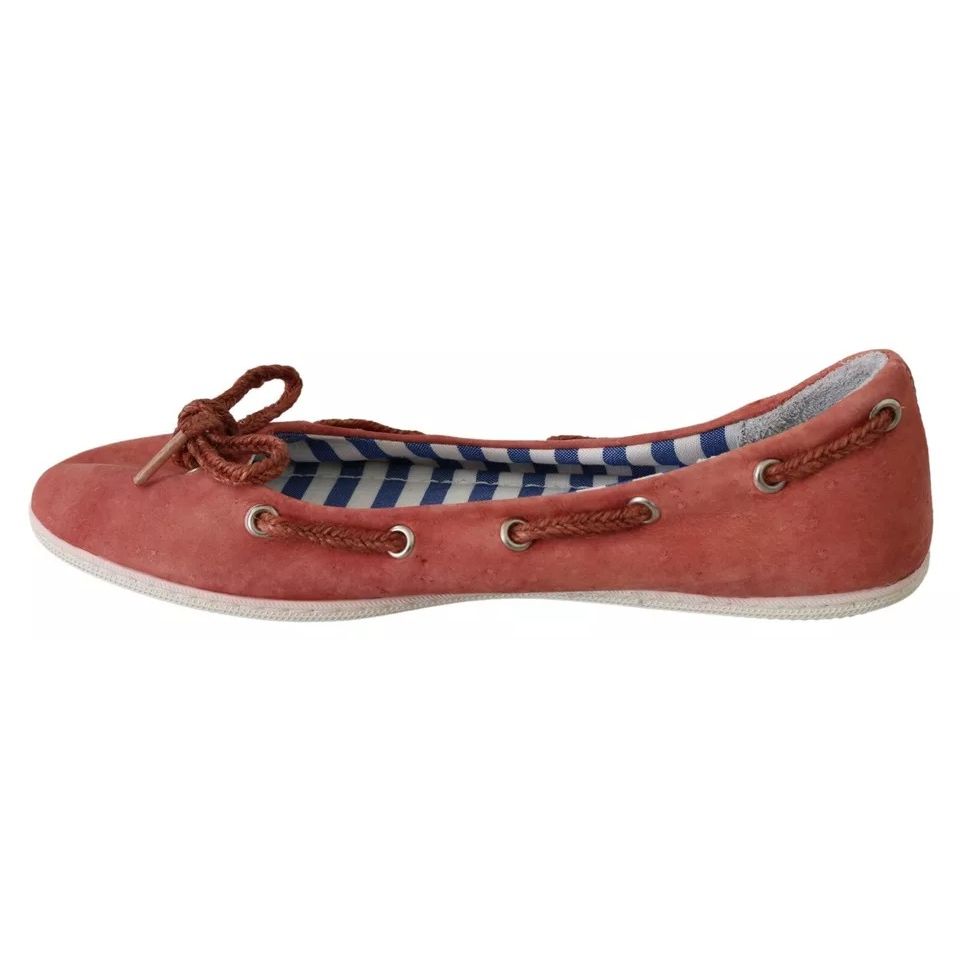 Pantofola D'Oro Scarlet Red Blue Stripe Flat Slip-On Shoes