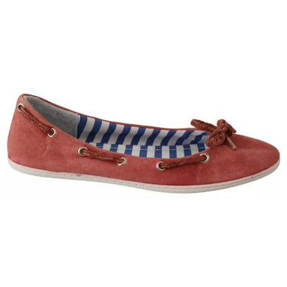Pantofola D'Oro Scarlet Red Blue Stripe Flat Slip-On Shoes