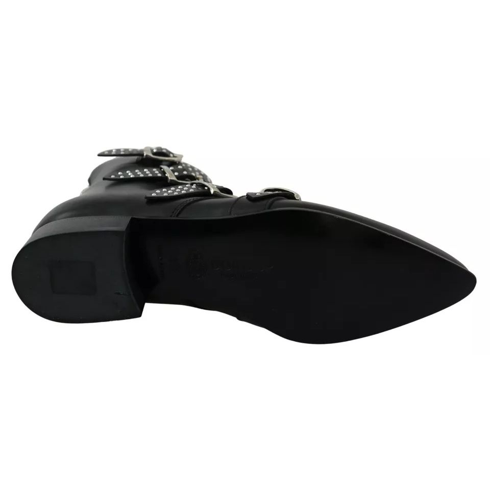 Dondup Black Fashion Buckled Zipper Ankle Boots Shoes