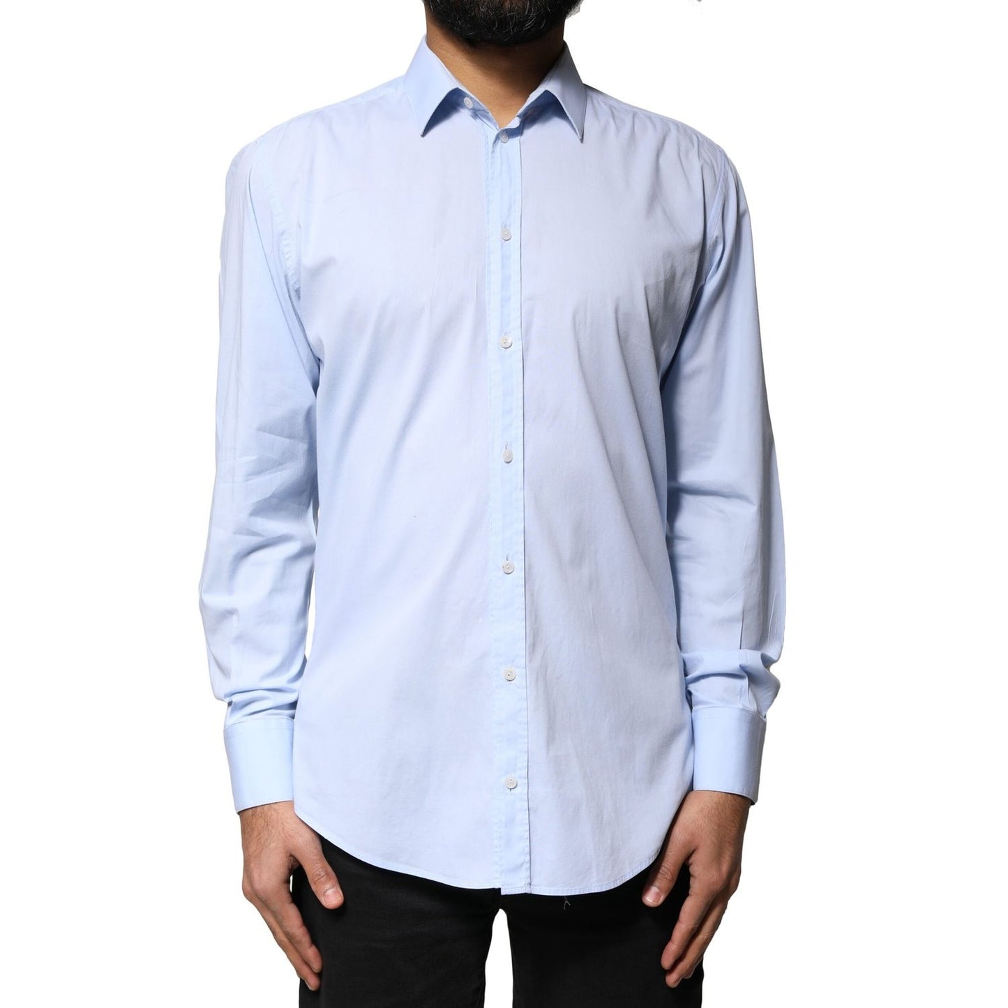 Dolce & Gabbana Light Blue Cotton MARTINI Formal Dress Shirt