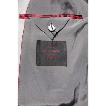 Dolce & Gabbana Light Gray Wool GOLD 2 Piece Formal Suit