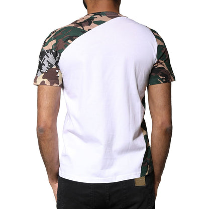 Dolce & Gabbana White Camouflage Stars Crew Neck T-shirt
