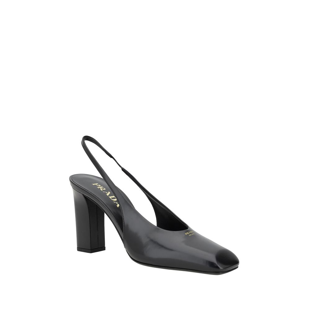 Prada Black Calf Leather Pumps