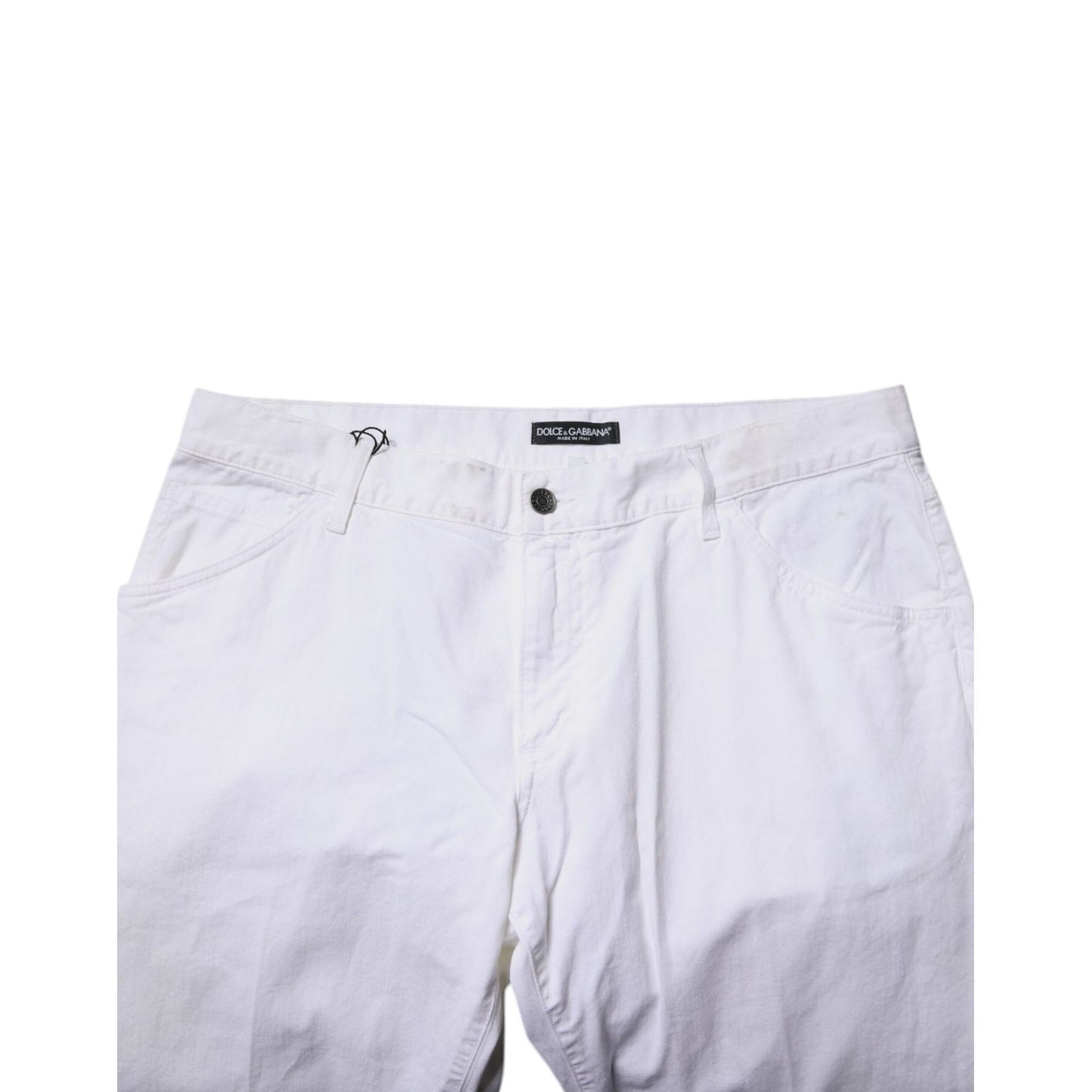 Dolce & Gabbana White Cotton Straight Men Denim Jeans