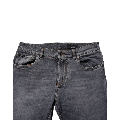 Dolce & Gabbana Dark Gray Cotton Stretch Skinny Denim Jeans