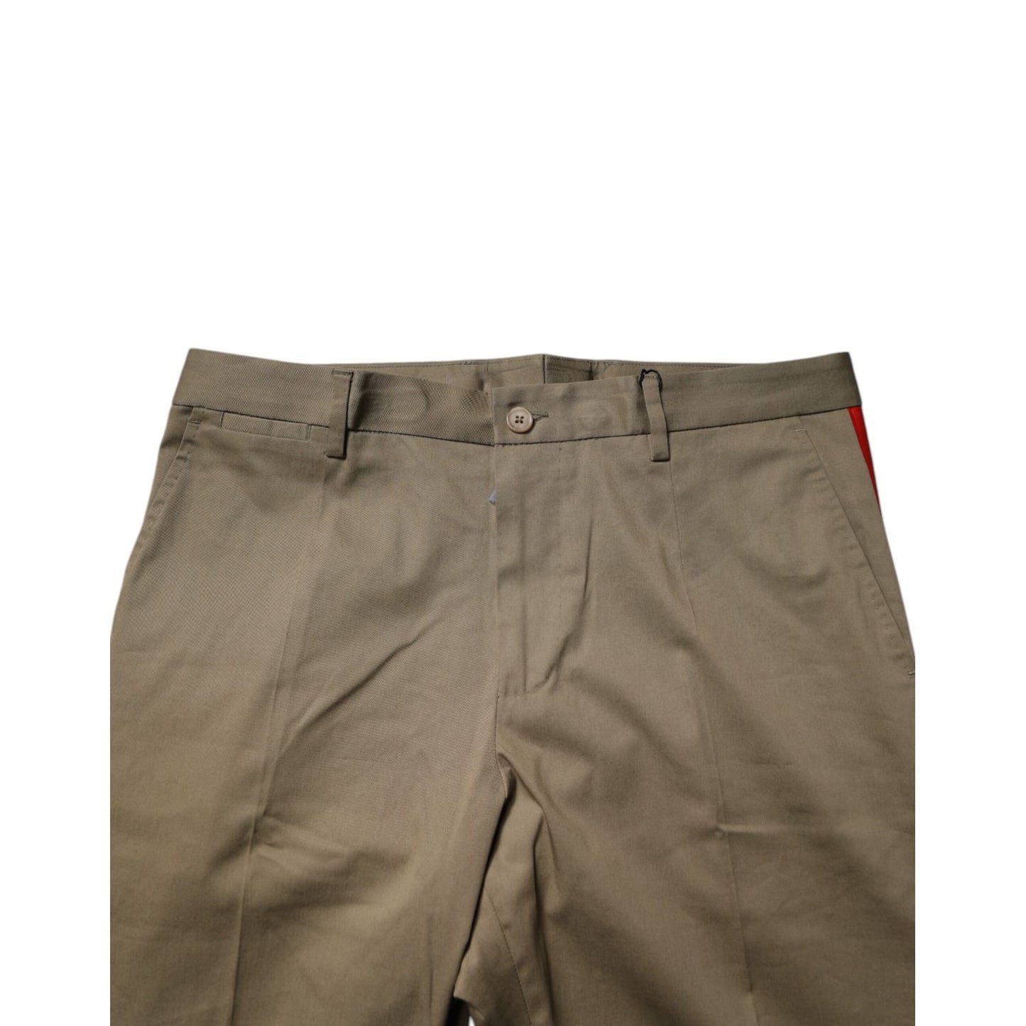 Dolce & Gabbana Dark Khaki Cotton Tapered Pants