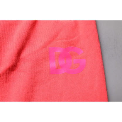 Dolce & Gabbana Neon Red Cotton Jogger Men Sweatpants Pants