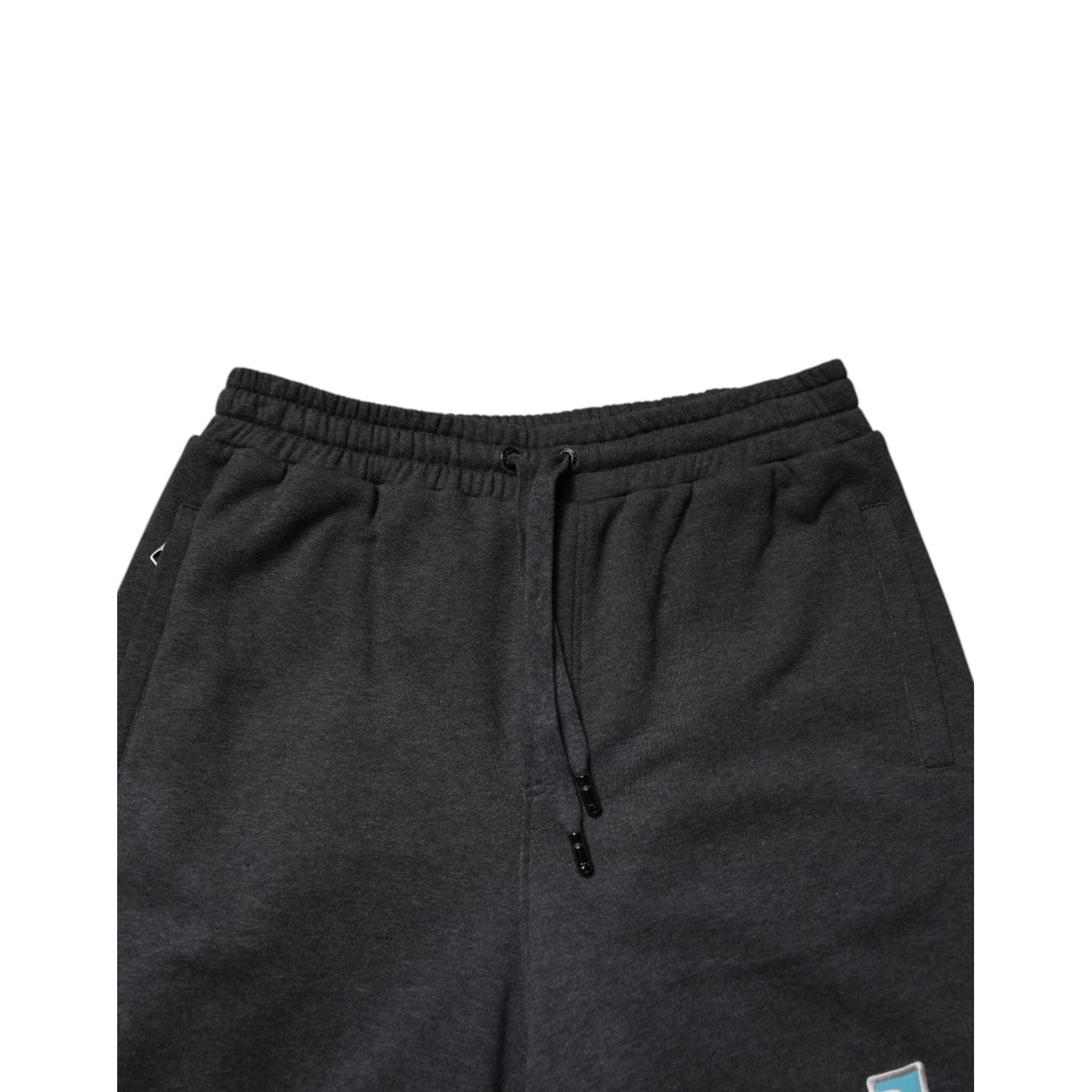 Dolce & Gabbana Dark Gray Cotton Layered Straight Sweatpants Pants