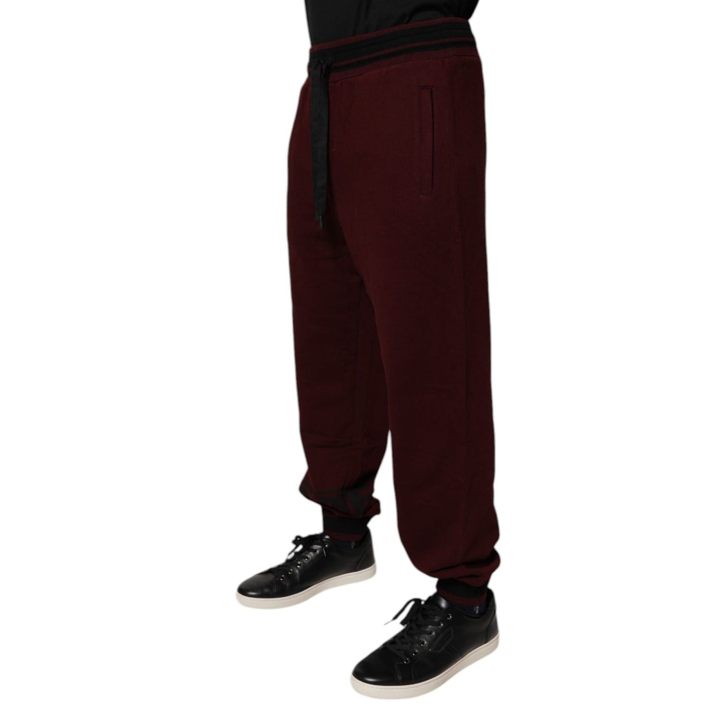 Dolce & Gabbana Bordeaux Cotton Jogger Men Sweatpants Pants