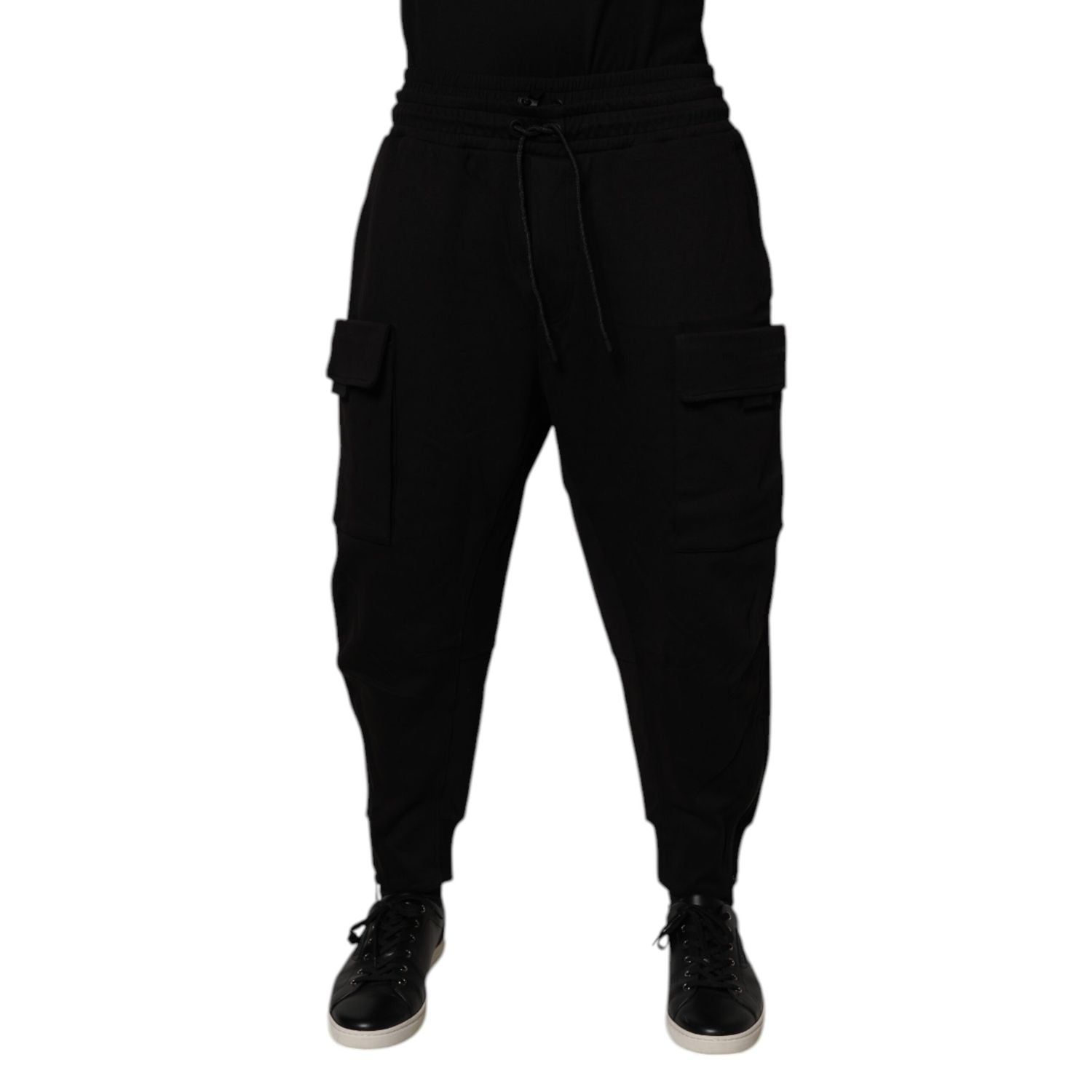 Dolce & Gabbana Black Cotton Men Cargo Jogger Sweatpants Pants