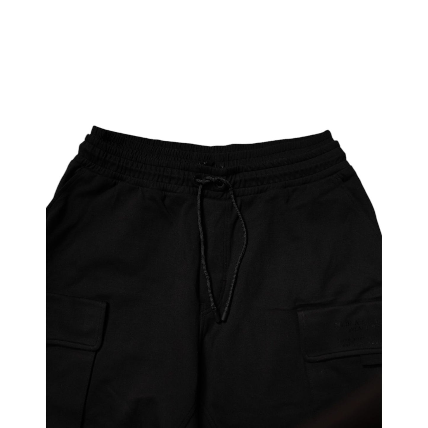 Dolce & Gabbana Black Cotton Men Cargo Jogger Sweatpants Pants