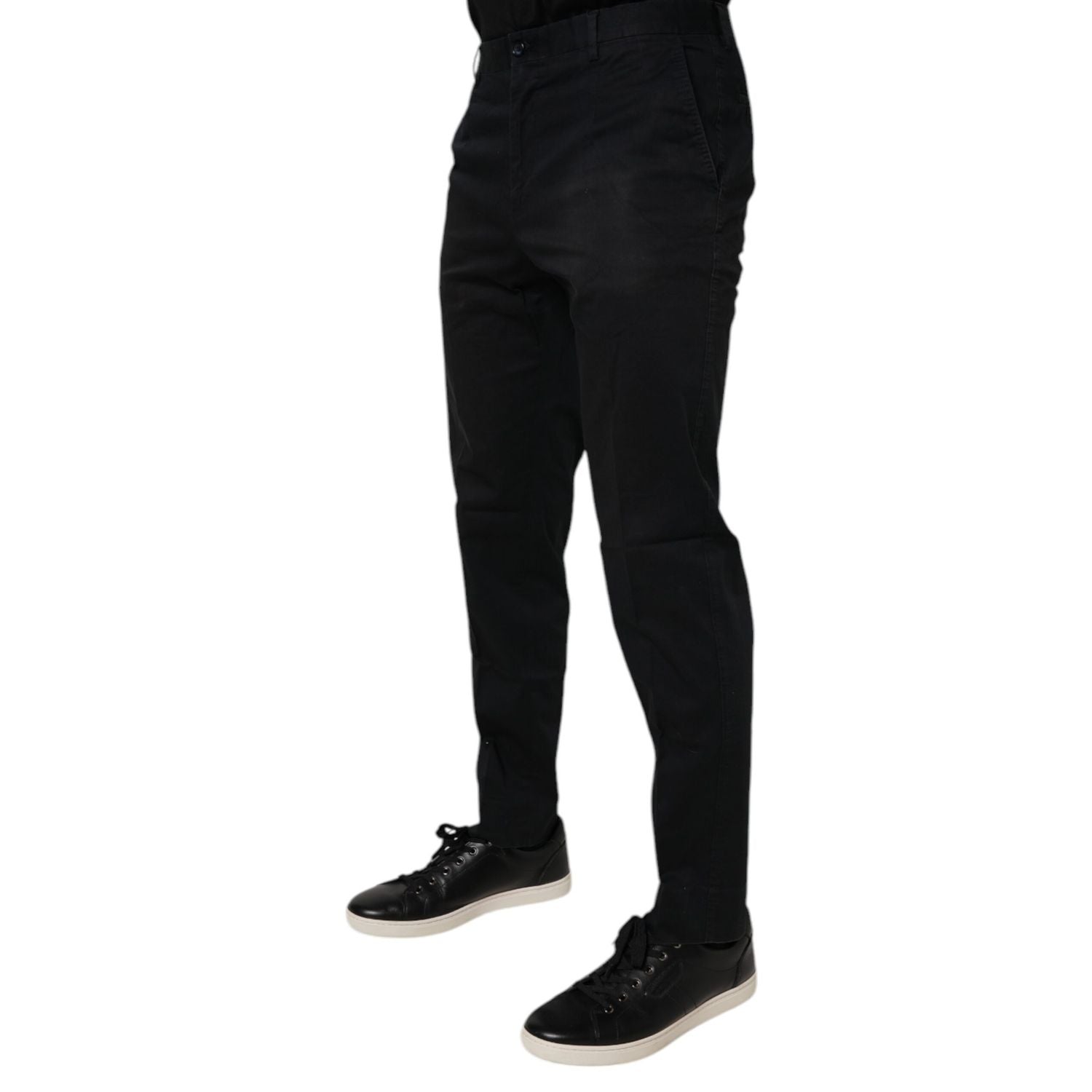 Dolce & Gabbana Black Cotton Stretch Skinny Dress Formal Pants