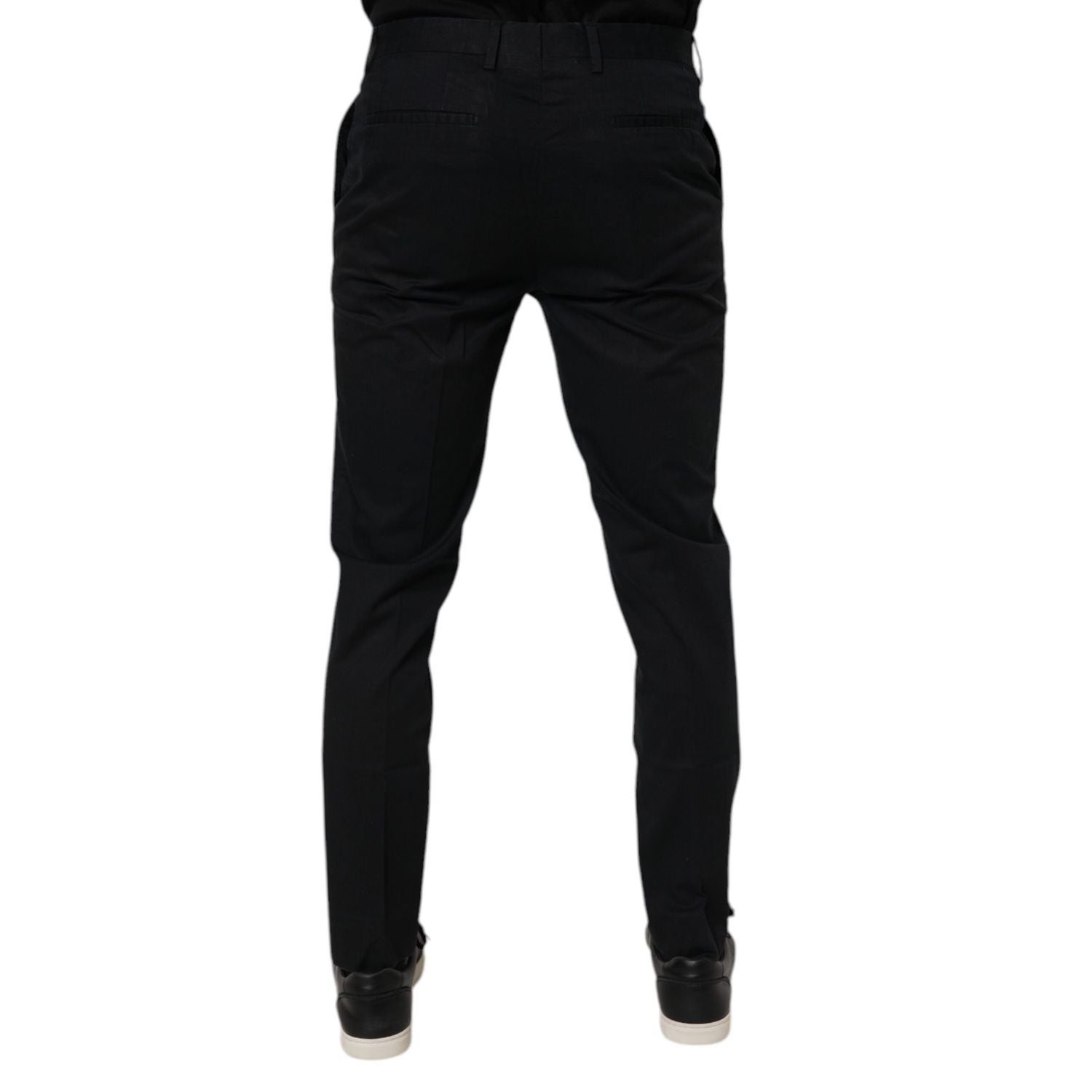 Dolce & Gabbana Black Cotton Stretch Skinny Dress Formal Pants
