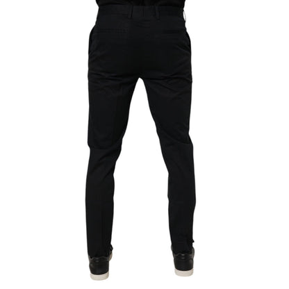 Dolce & Gabbana Black Cotton Stretch Skinny Dress Formal Pants