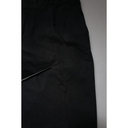 Dolce & Gabbana Black Cotton Stretch Skinny Dress Formal Pants