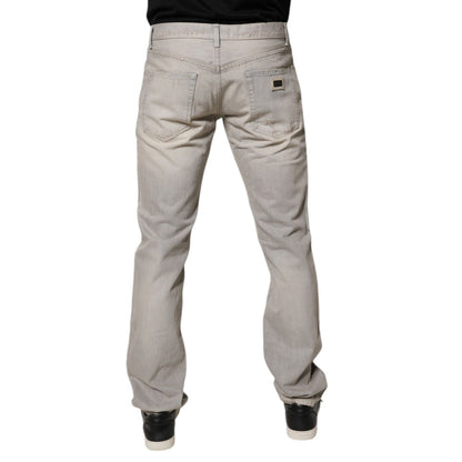 Dolce & Gabbana Light Gray Cotton Skinny Denim Jeans