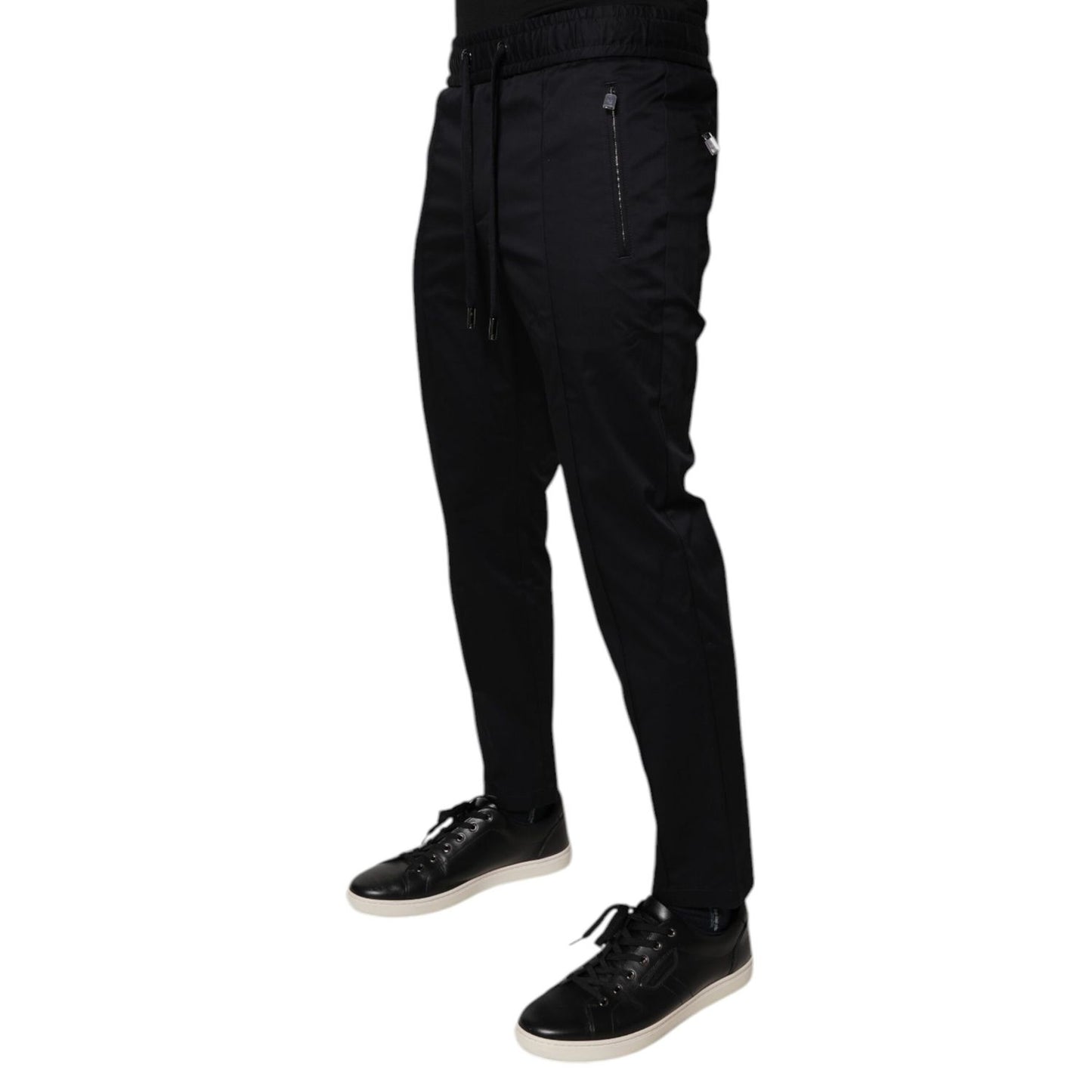 Dolce & Gabbana Dark Blue Cotton Men Jogger Sweatpants Pants