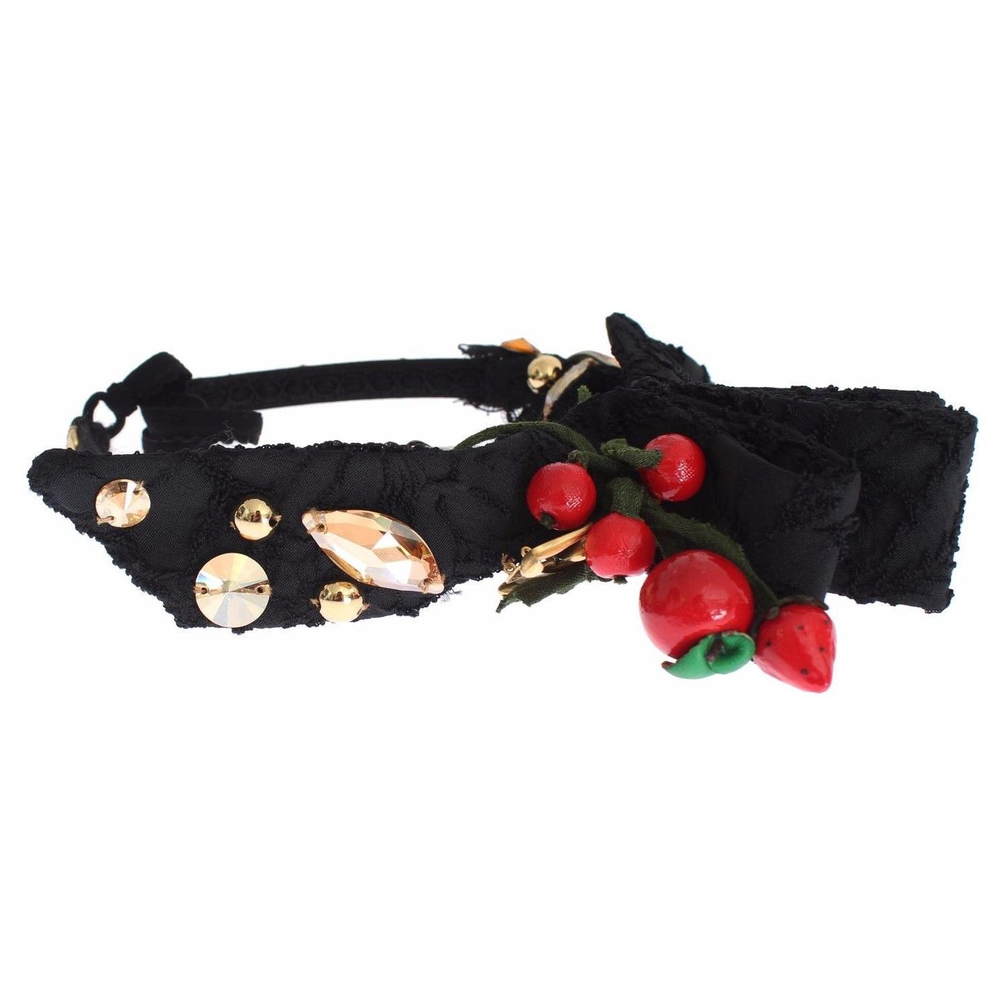 Dolce & Gabbana Diadem Headband Tiara Berry Fruit Crystal Bow Hair Tiara