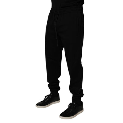 Dolce & Gabbana Black Cotton Blend Jogger Sweatpants Pants