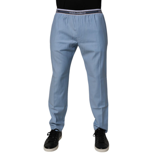 Dolce & Gabbana Blue Cotton Stretch Chino Pants
