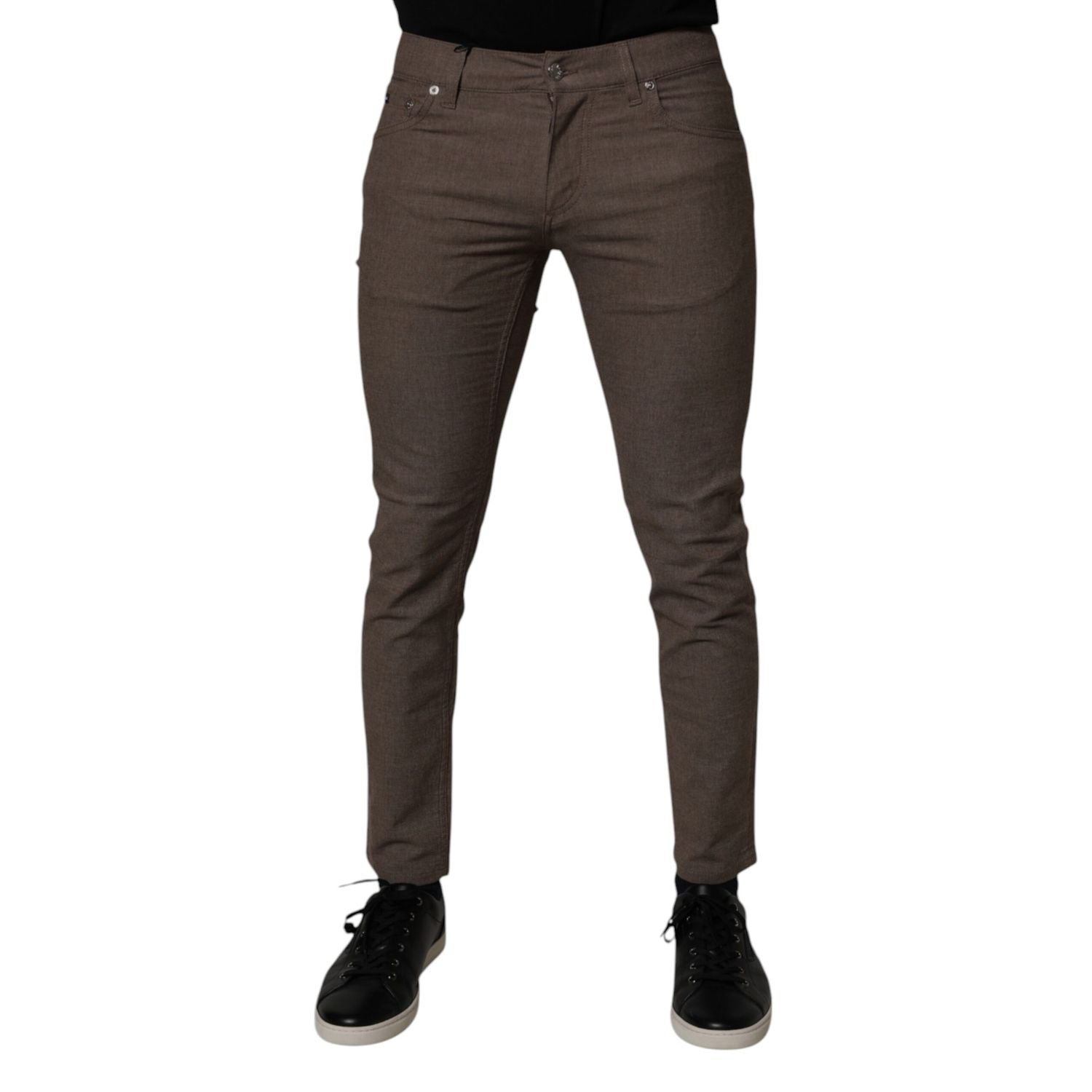 Dolce & Gabbana Brown Cotton Stretch Chino Pants