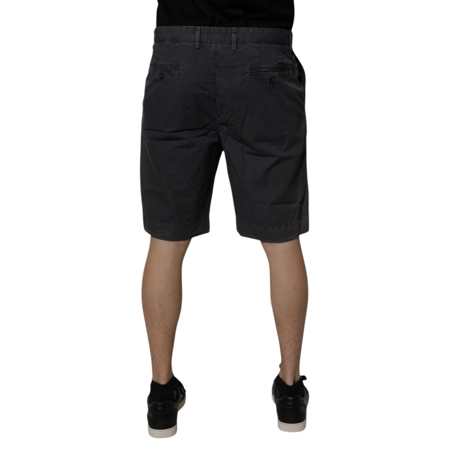 Dolce & Gabbana Dark Gray Cotton Mid Waist Men Bermuda Shorts