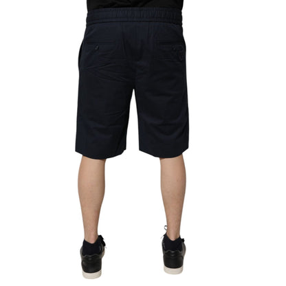 Dolce & Gabbana Dark Blue Cotton Bermuda Sweatshorts Shorts
