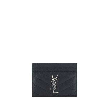 Saint Laurent Black Leather Card Holder