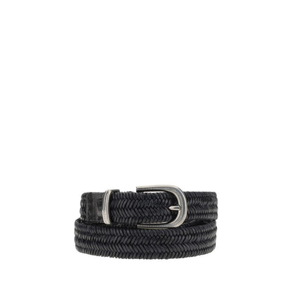 Brunello Cucinelli Black Calf Leather Bos Taurus Regular Belt