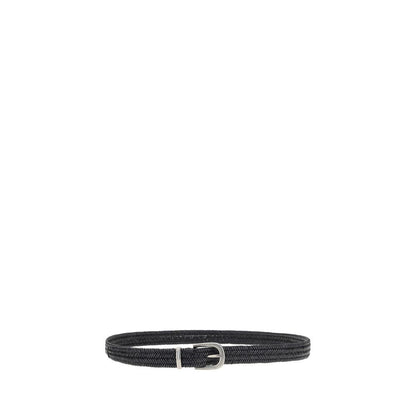 Brunello Cucinelli Black Calf Leather Bos Taurus Regular Belt