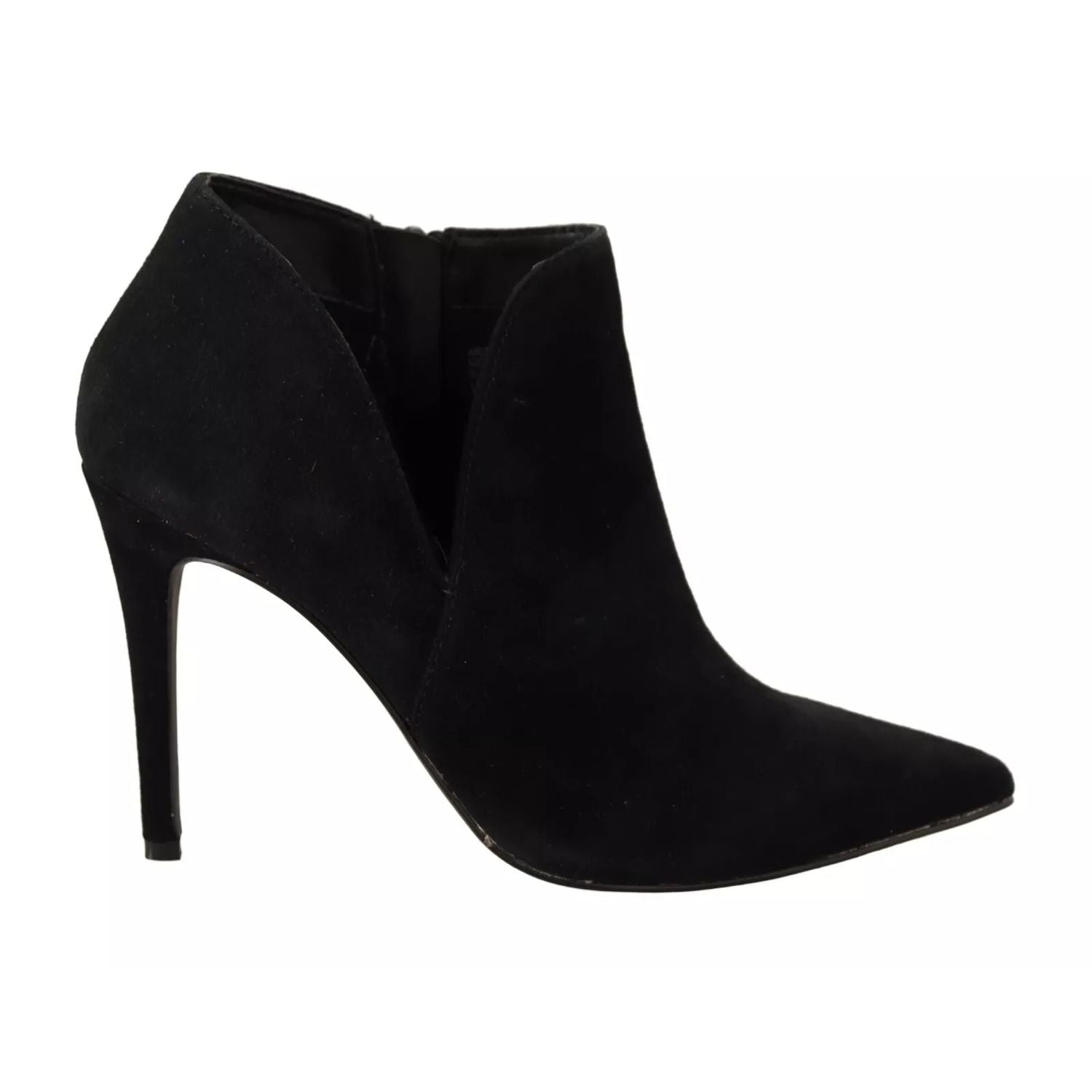 Steve Madden Black Suede Leather Stiletto Heels Boots Shoes