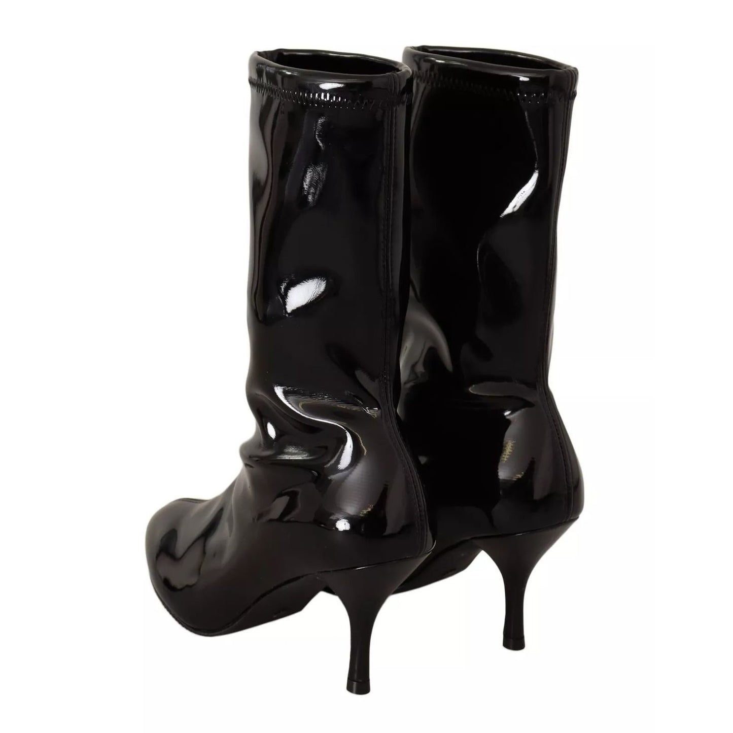 Stuart Weitzman Black Patent Leather High Heels Boots Shoes
