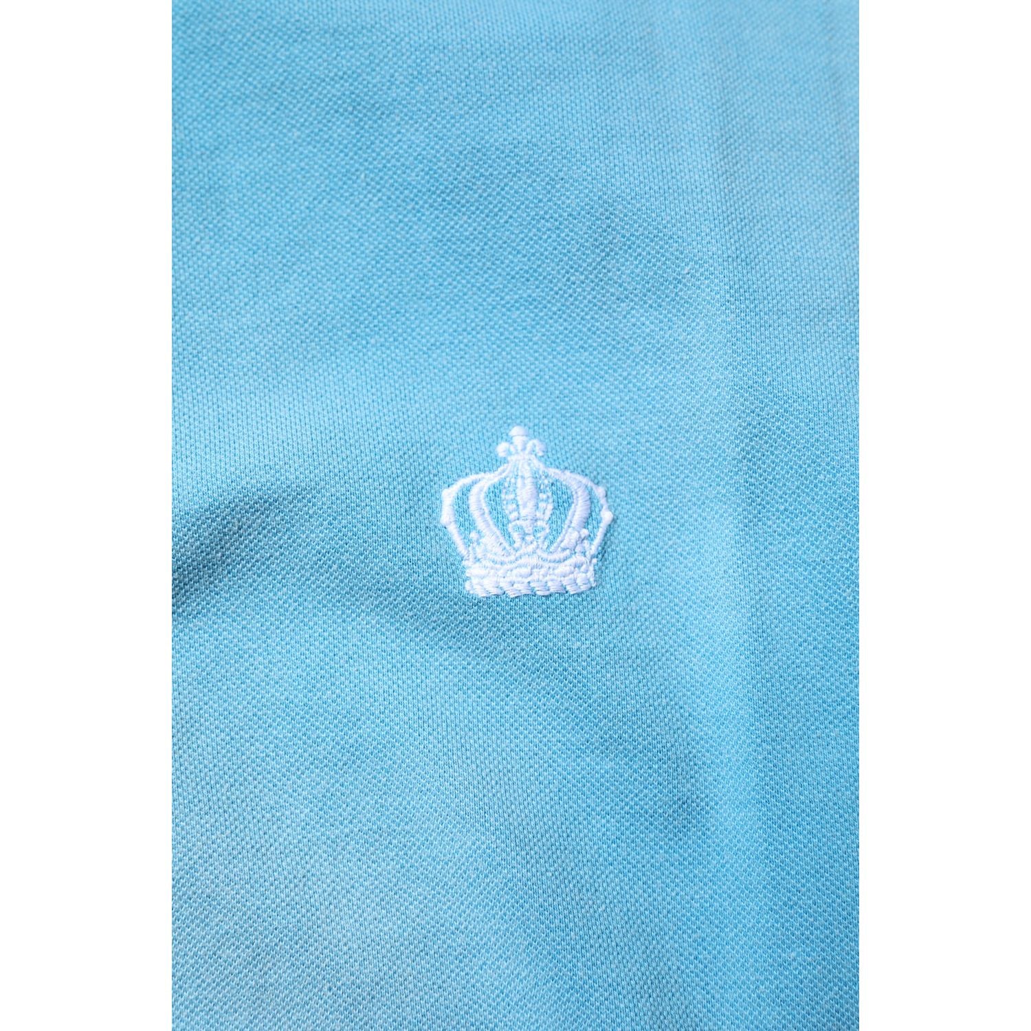 Dolce & Gabbana Blue Cotton Crown Collared Men Polo T-shirt