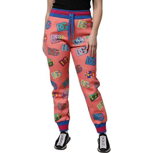 Dolce & Gabbana Pink Logo Monogram Jogger Sweatpants Pants PAN74937-36