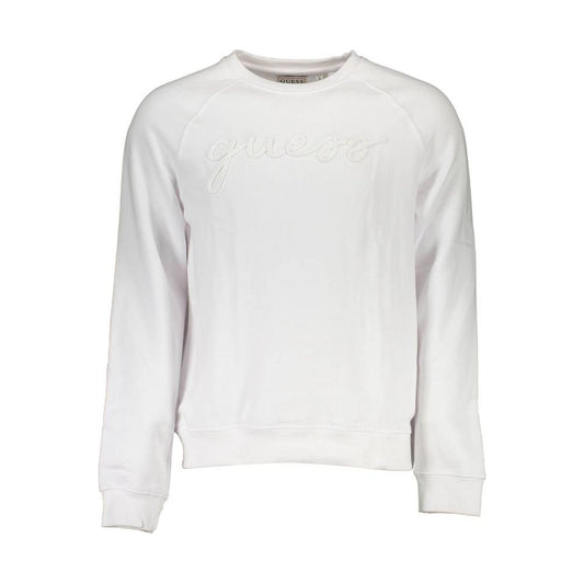 Guess Jeans White Cotton Men Sweater Guess Jeans Light Gray