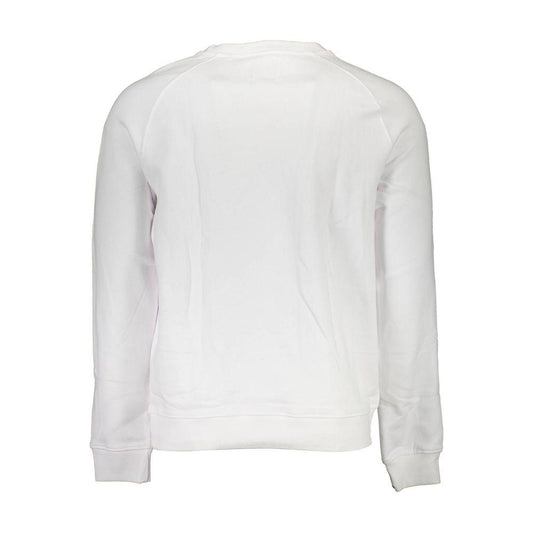 Guess Jeans White Cotton Men Sweater Guess Jeans Light Gray