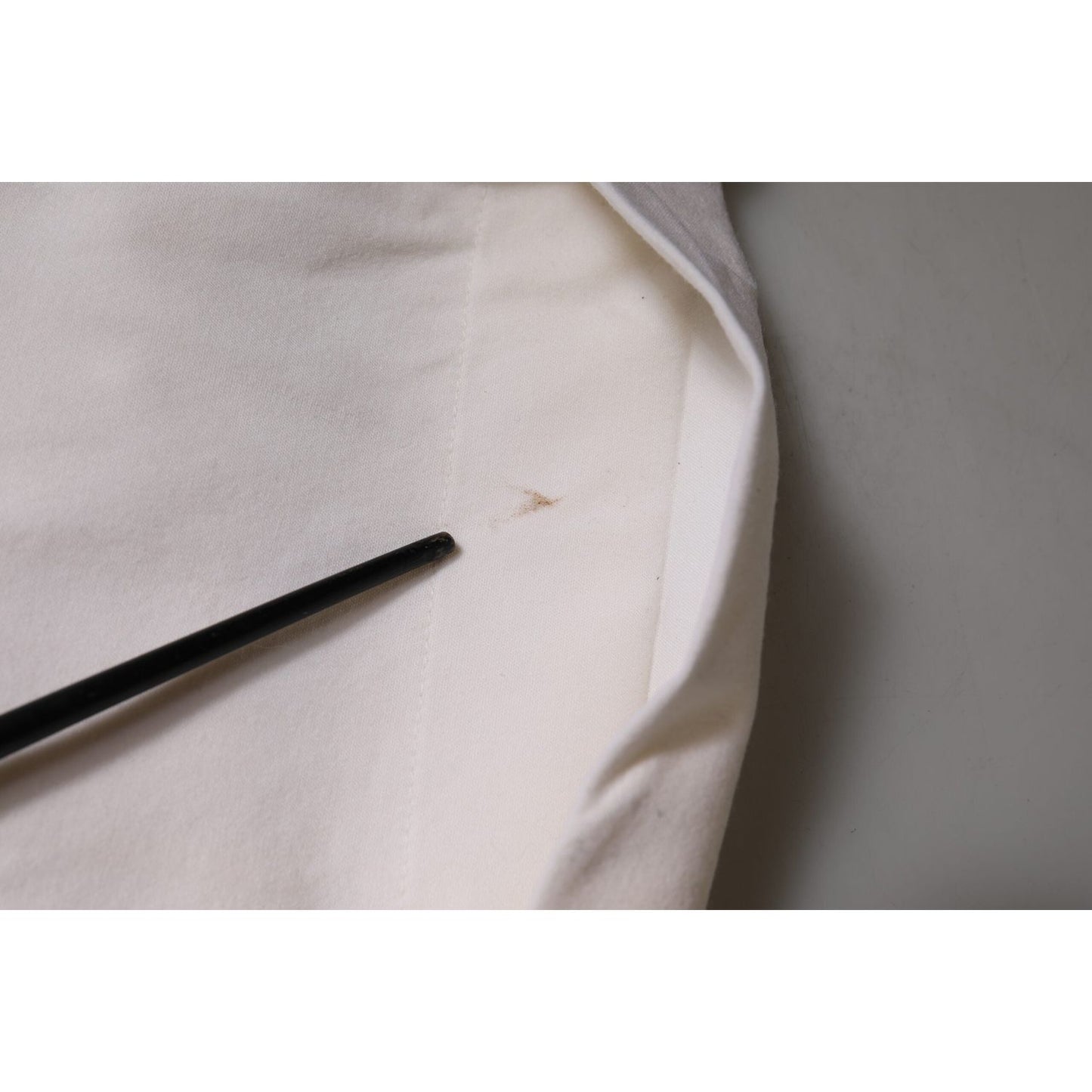 Dolce & Gabbana White Wool Mid Waist Wide Leg Pants