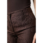 Dolce & Gabbana Brown Floral Brocade Mid Waist Mini Short SKI2078-36