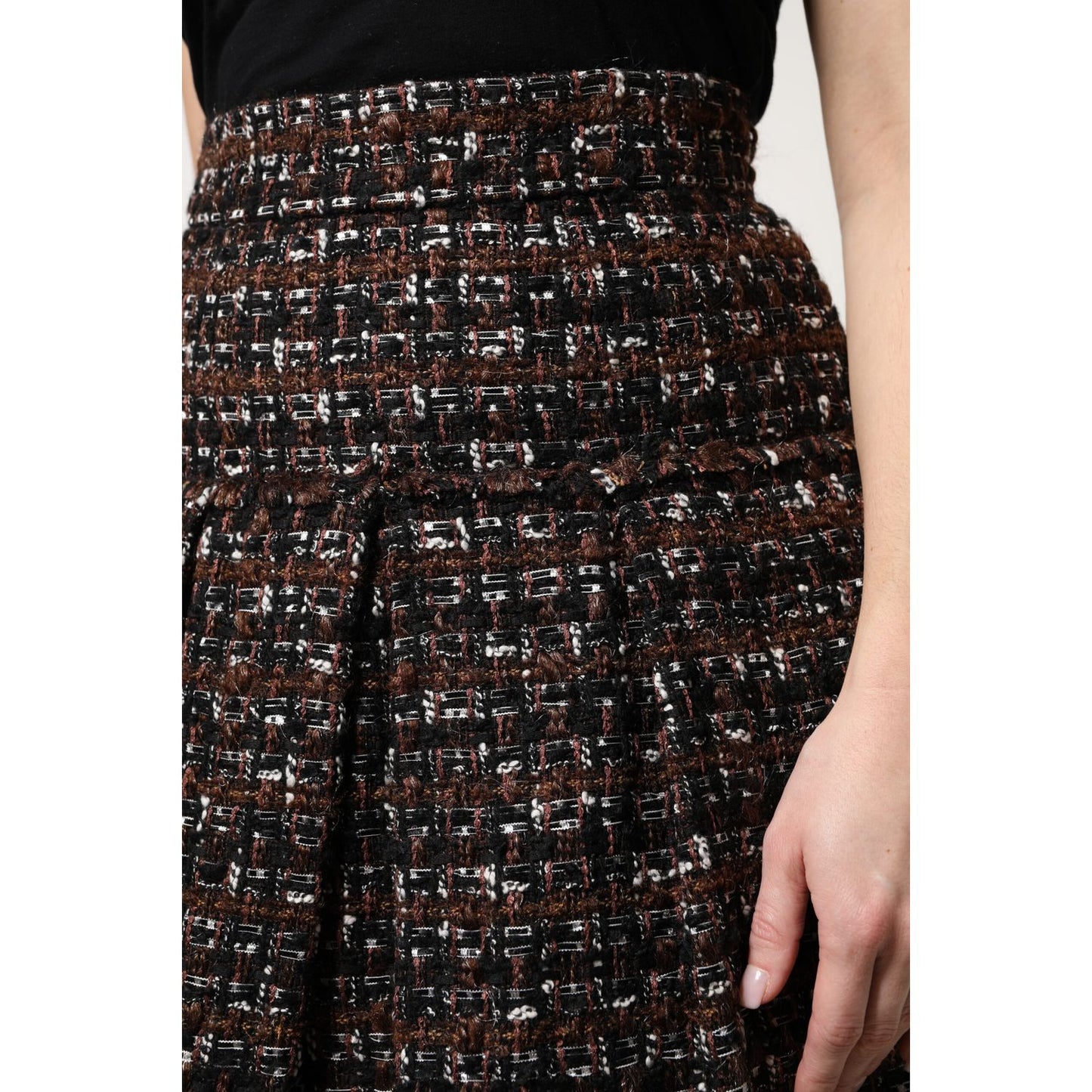 Dolce & Gabbana Multicolor High Waist Tartan Tweed Mini Skirt